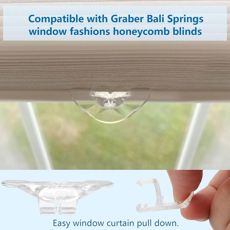 Shahn Three Pack Cordless Honeycomb Shade Lift Handles Replacement Parts for Graber Bali Springs Blinds and DEZ Shades (Early Smaller Style) - Image 4